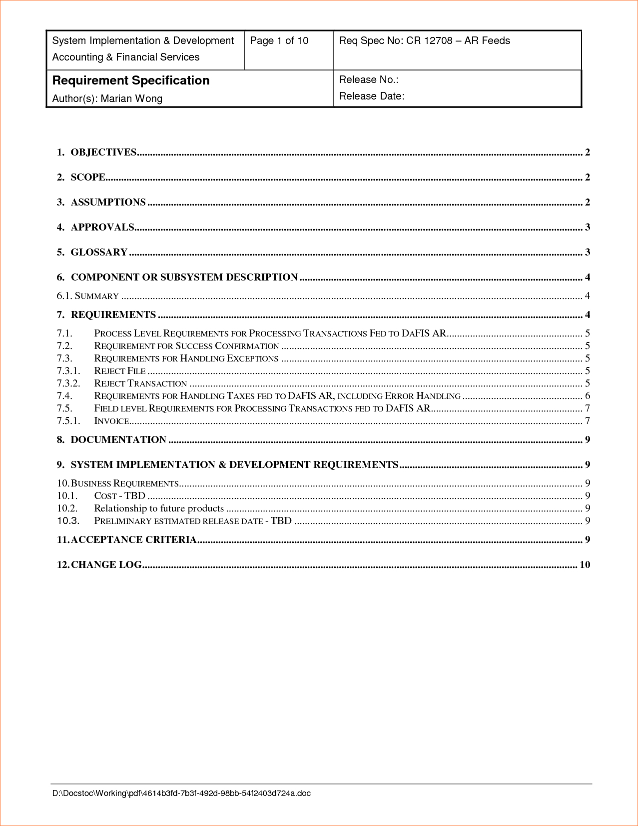 Reports Requirements Template 11 Things To Know About With Regard To Report Requirements Template