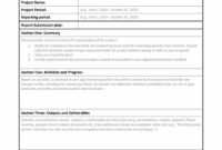 Research Project Progress Report Template - Atlantaauctionco for Research Project Report Template