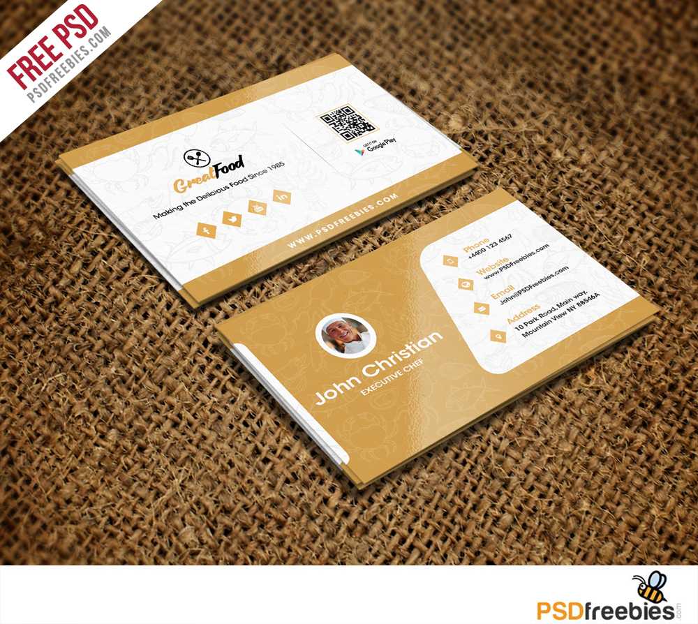 Restaurant Chef Business Card Template Free Psd Intended For Restaurant Business Cards Templates Free