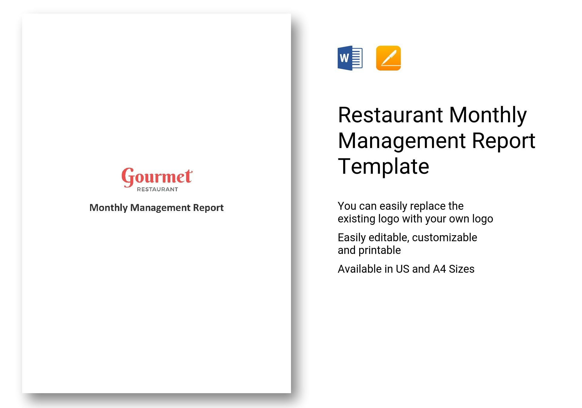 Restaurant Monthly Management Report Template In Word, Apple In It Management Report Template