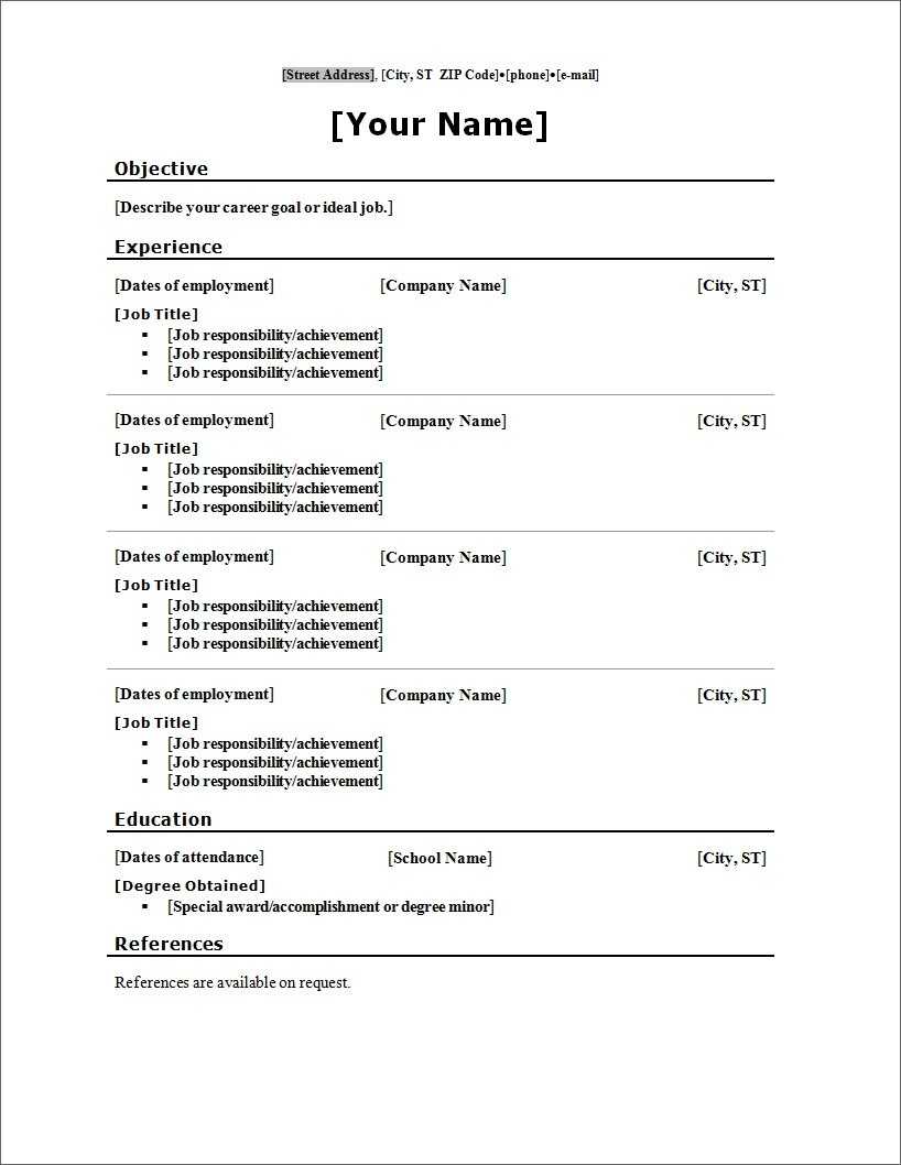 Resume. Free Download Creative Resume Templates Microsoft For Blank Resume Templates For Microsoft Word