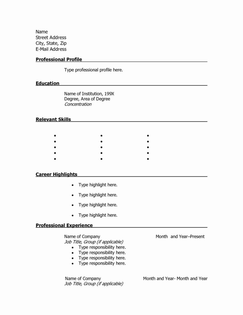 Resume Sample: Blank Resume Templates For Microsoft Word For Free Blank Cv Template Download