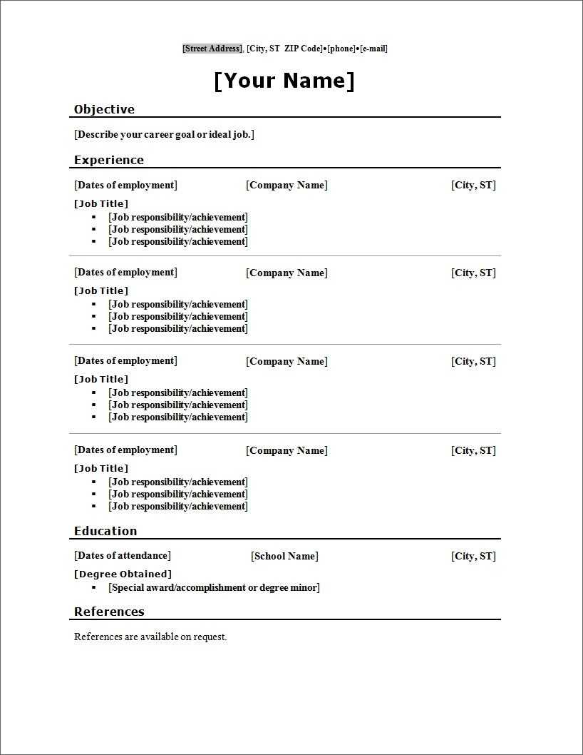 Resume Templates Word 2010 | Ckum.ca Inside Resume Templates Word 2010