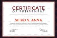 Retirement Certificate Template for Retirement Certificate Template