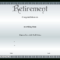 Retirement Certificate | Templates At Allbusinesstemplates Regarding Retirement Certificate Template