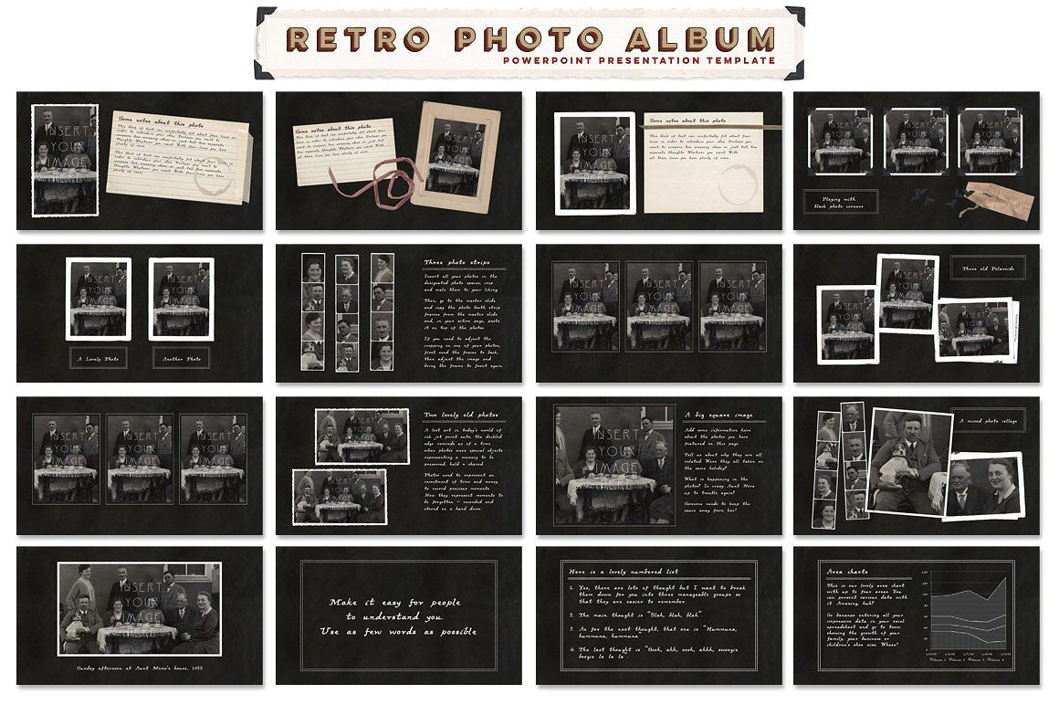 Retro Photo Album Ppt Templateblixa 6 Studios On Throughout Powerpoint Photo Album Template