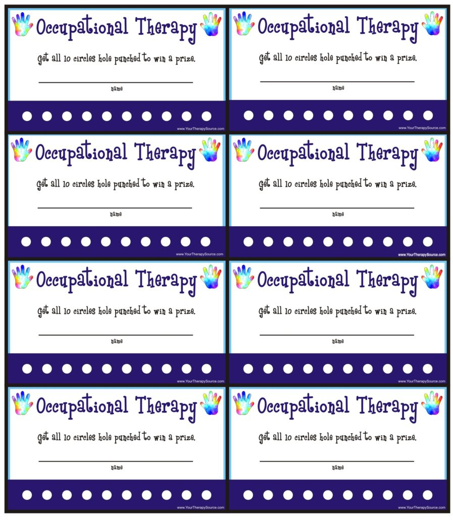 Reward Punch Cards For Ot/pt – Your Therapy Source With Regard To Reward Punch Card Template
