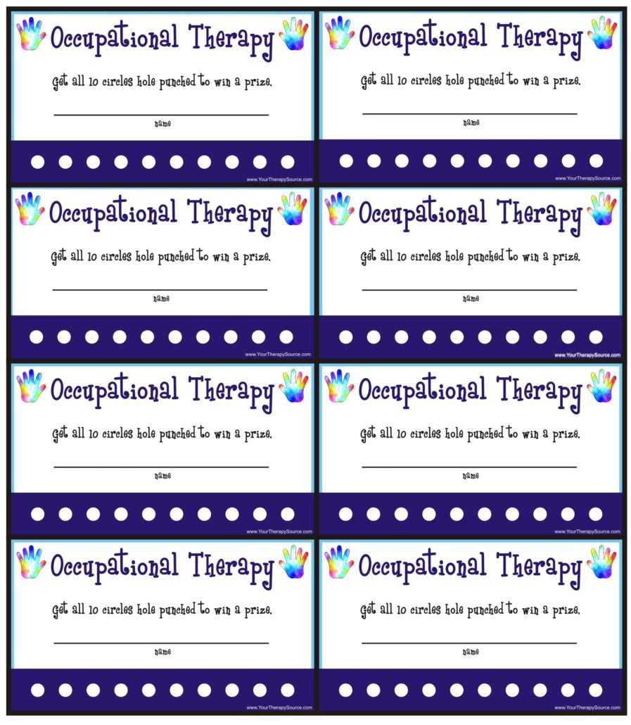 Reward Punch Cards For Ot/pt – Your Therapy Source With Regard To Reward Punch Card Template