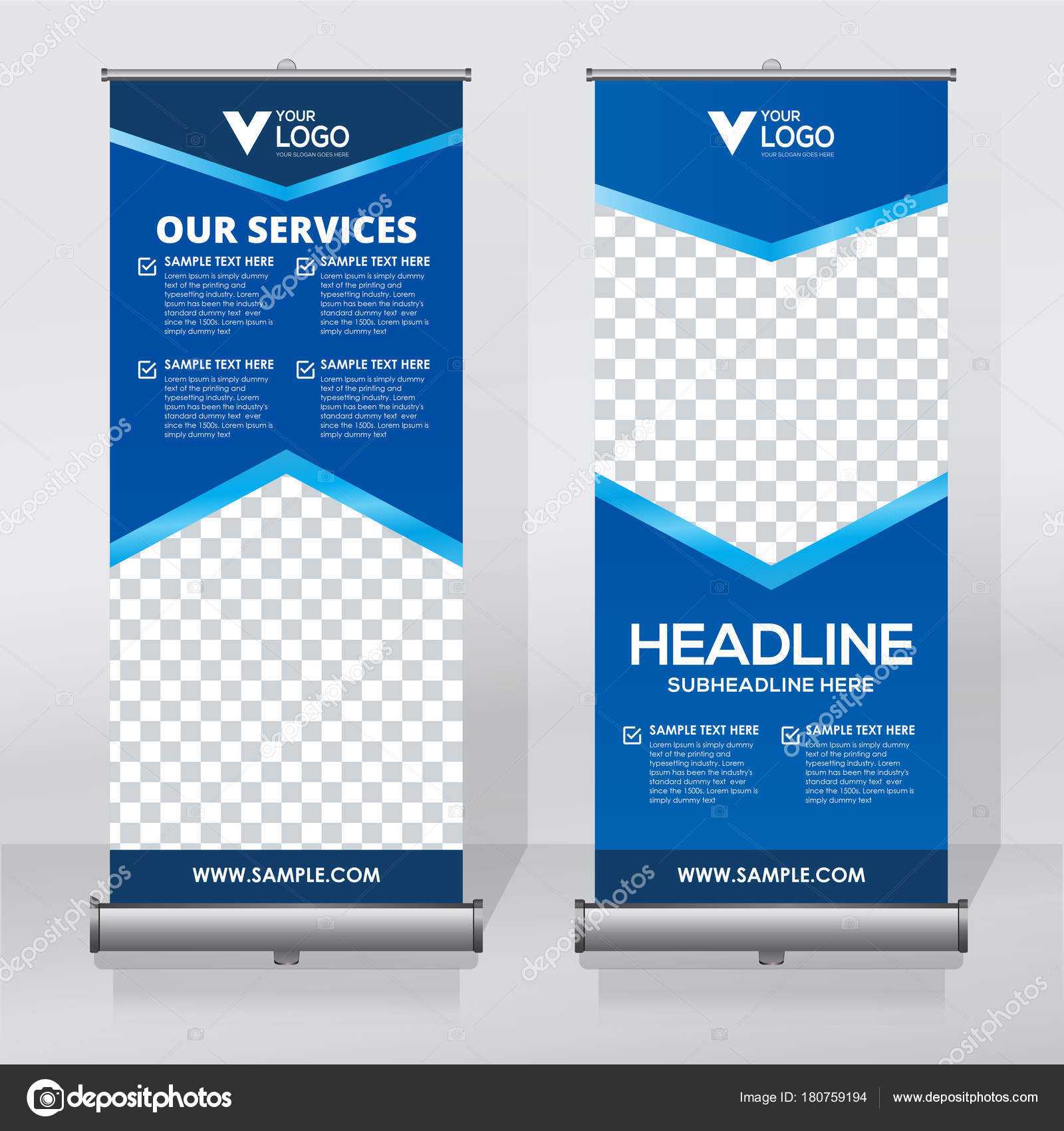 Roll Banner Design Template Vertical Abstract Background For Retractable Banner Design Templates