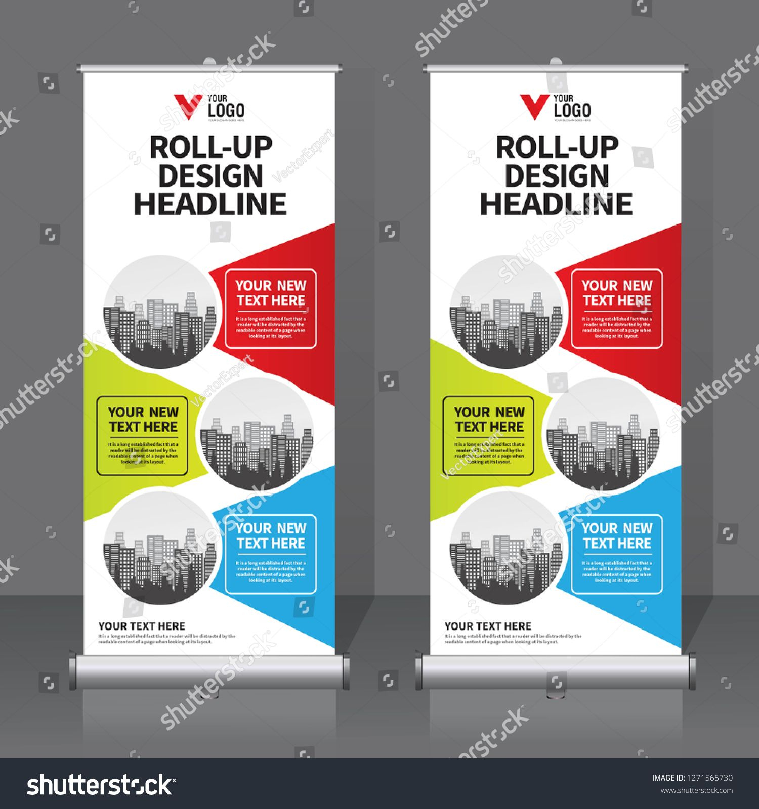 Roll Up Banner Design Template, Vertical, Abstract With Retractable Banner Design Templates