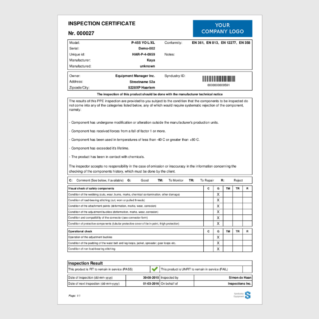 Safe Time Inspecting Equipment – Health And Safety International With Certificate Of Inspection Template