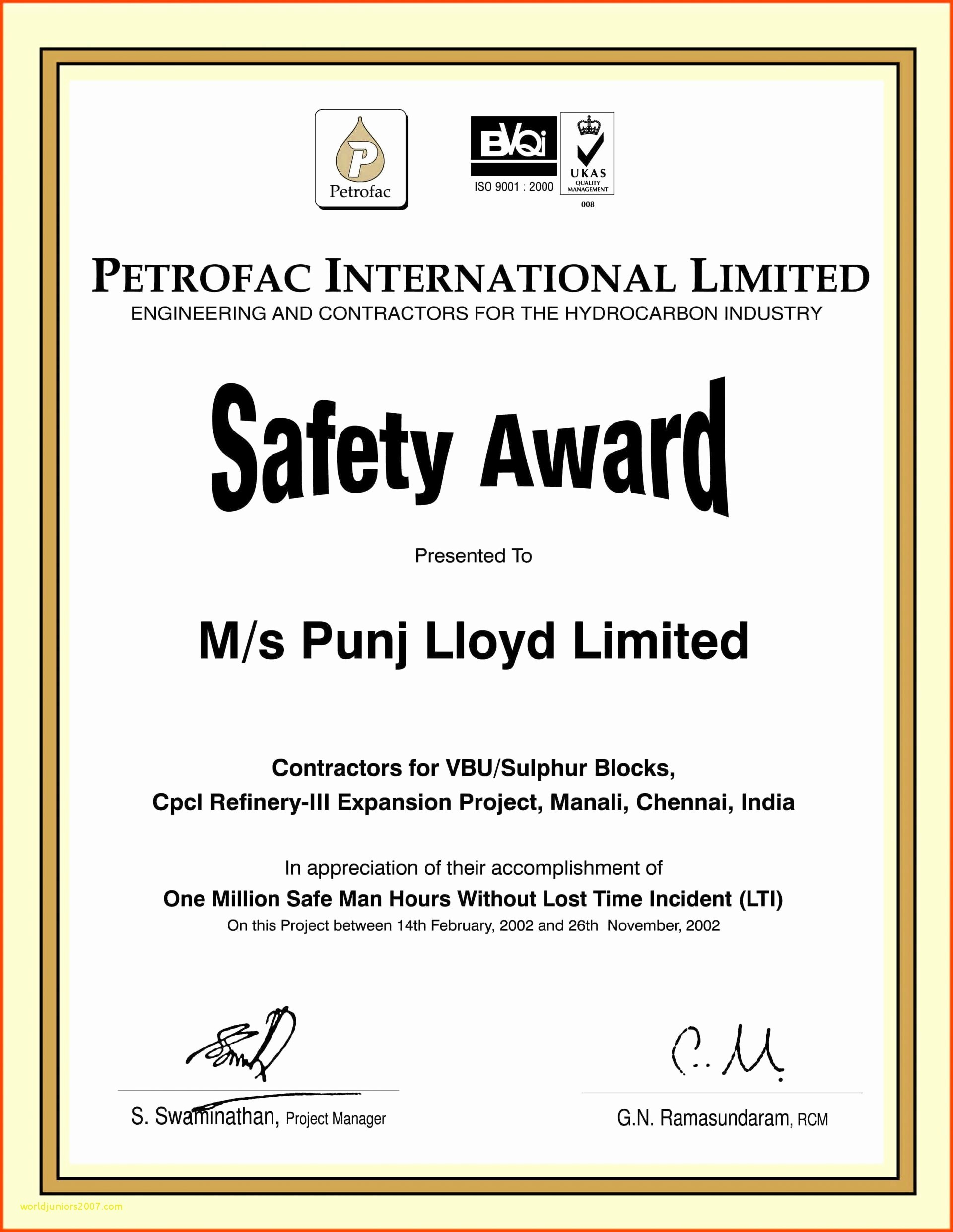 Safety Recognition Certificate Template – Bizoptimizer Throughout Safety Recognition Certificate Template