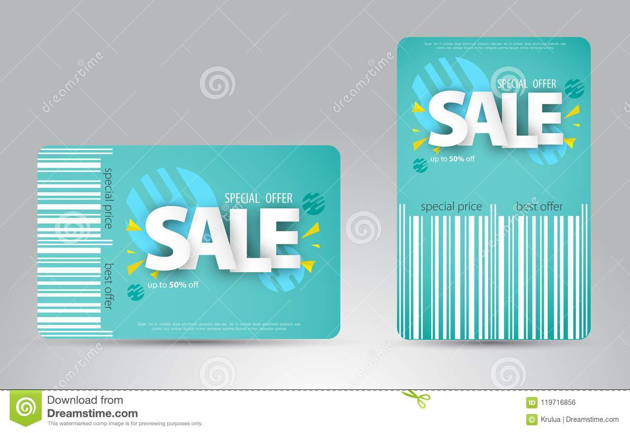 Sale Card Template Design For Your Business. Stock Vector Intended For Credit Card Templates For Sale