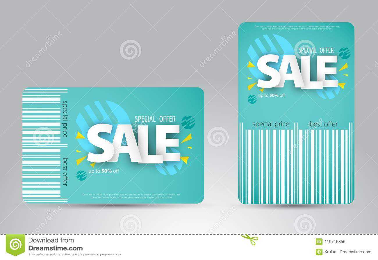 Sale Card Template Design For Your Business. Stock Vector Intended For Credit Card Templates For Sale