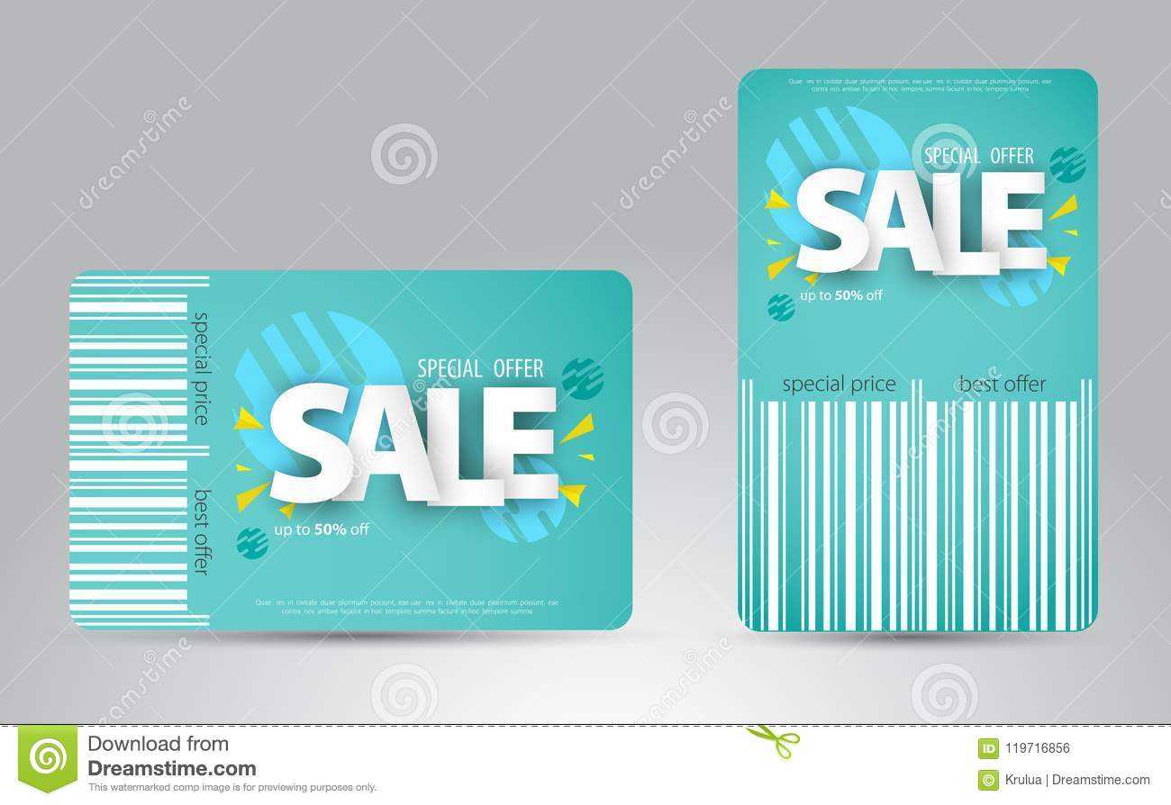 Sale Card Template Design For Your Business. Stock Vector Intended For Credit Card Templates For Sale