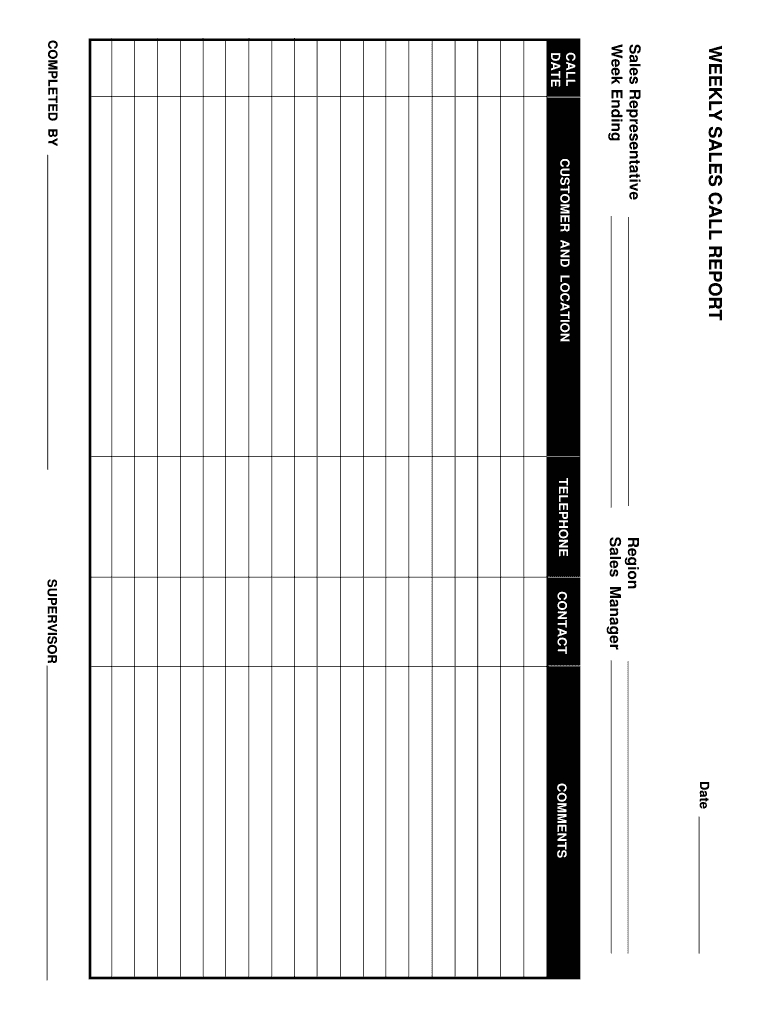 Sales Call Report – Fill Online, Printable, Fillable, Blank With Sales Rep Call Report Template