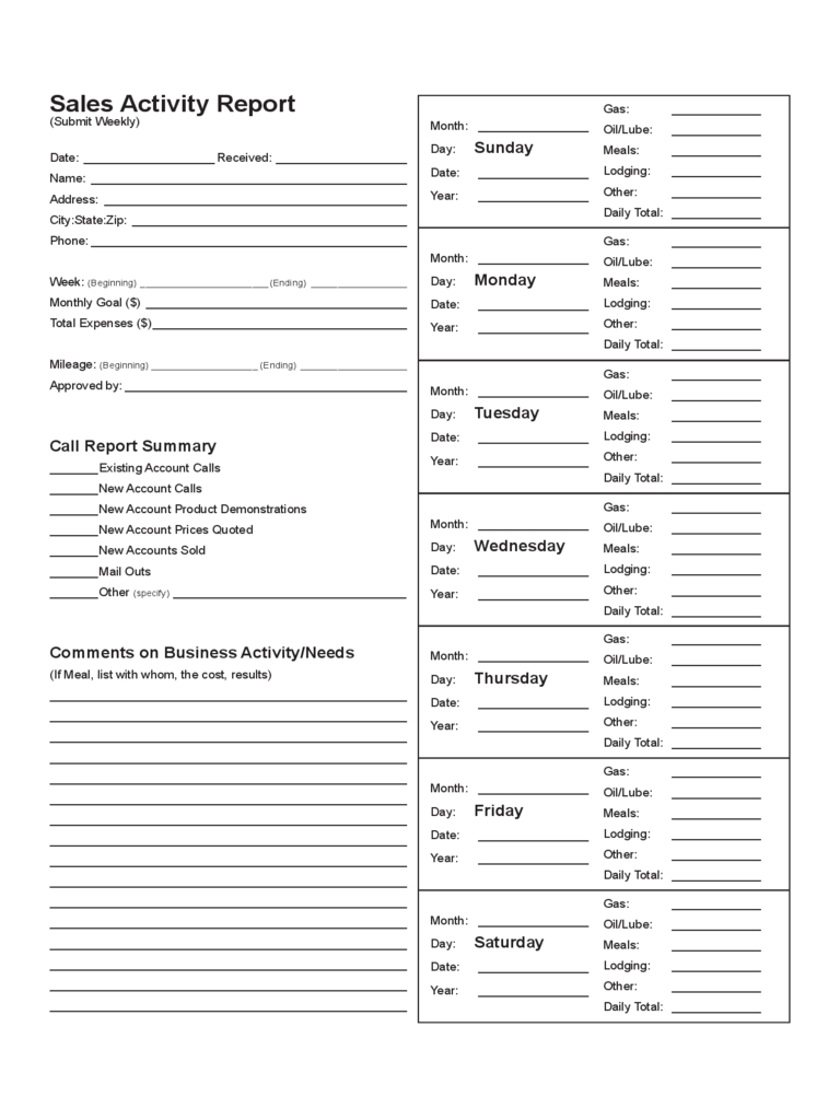 Sales Call Report Template – 3 Free Templates In Pdf, Word In Sales Call Report Template Free