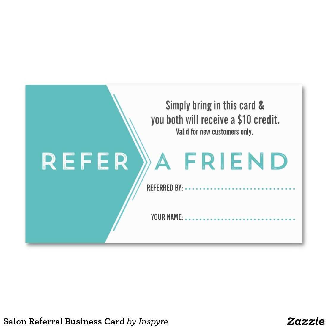 Salon Referral Business Card | Zazzle | Referral Cards With Referral Card Template