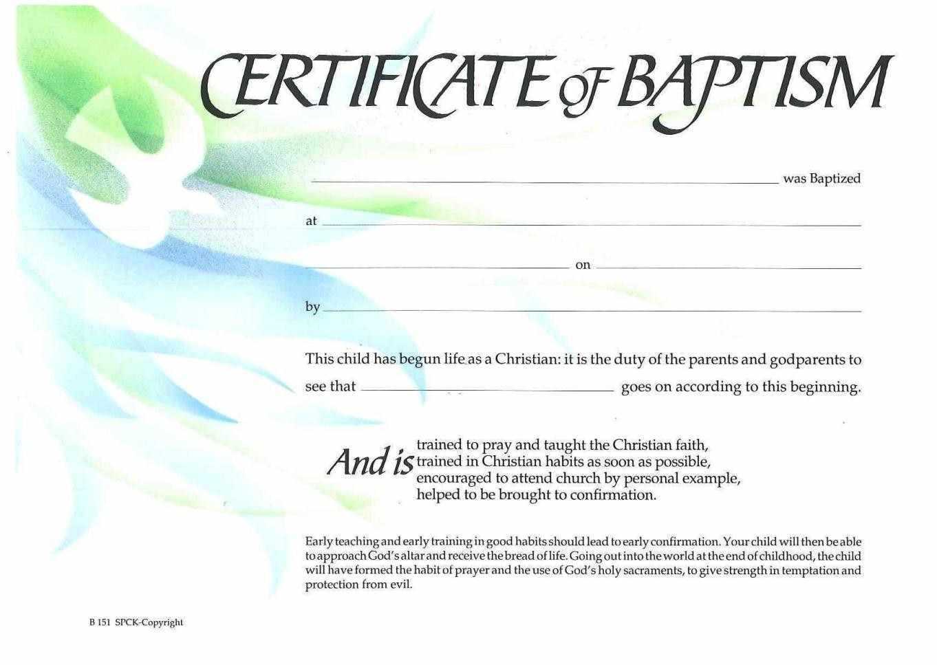 Sample Baptism Certificate Templates | Sample Certificate Regarding Baptism Certificate Template Download