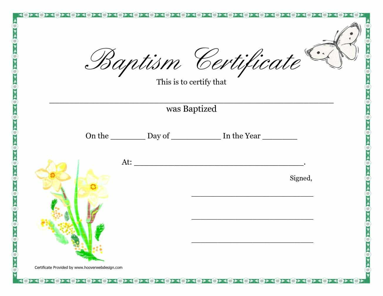 Sample Baptism Certificate Templates | Sample Certificate Within Baptism Certificate Template Download