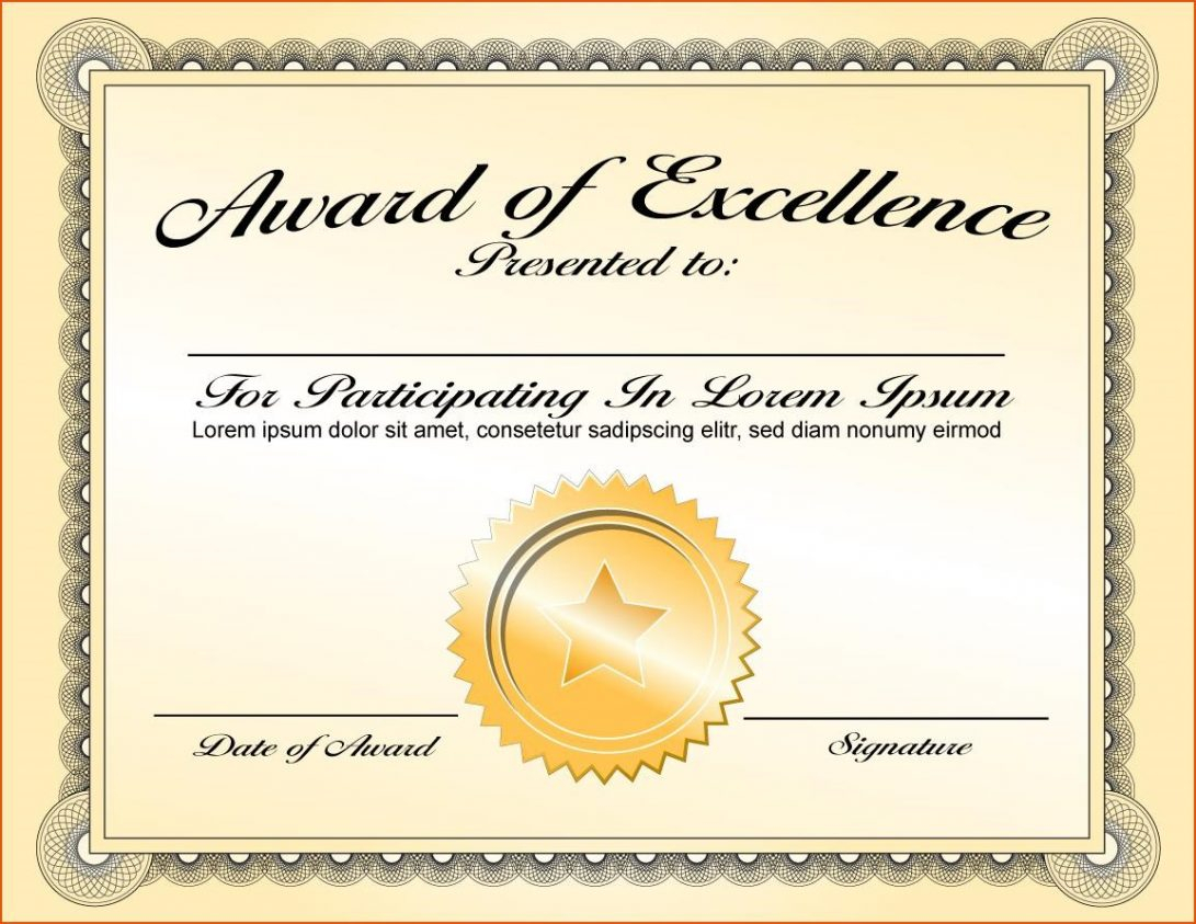 Sample Certificate Of Recognition For Outstanding Students With Sample Certificate Of Recognition Template