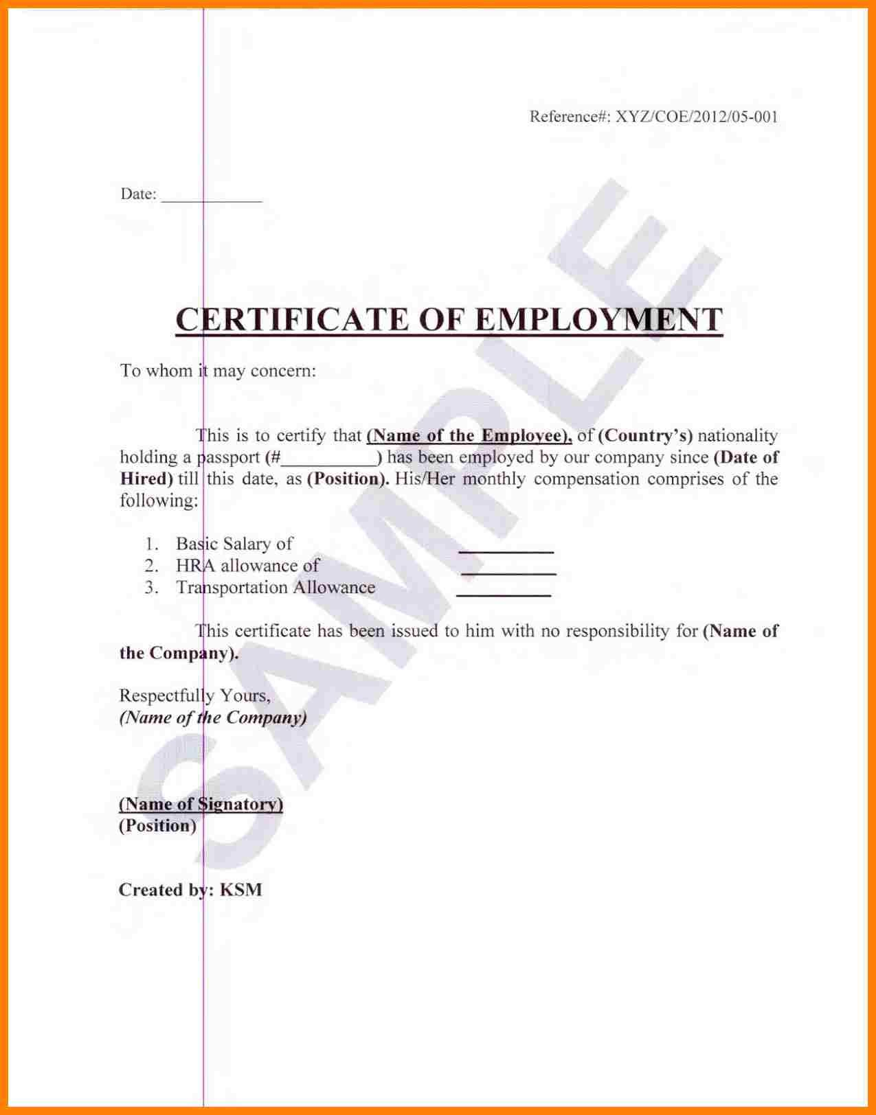 Sample Certification Employment Certificate Tugon Med Clinic With Certificate Of Employment Template