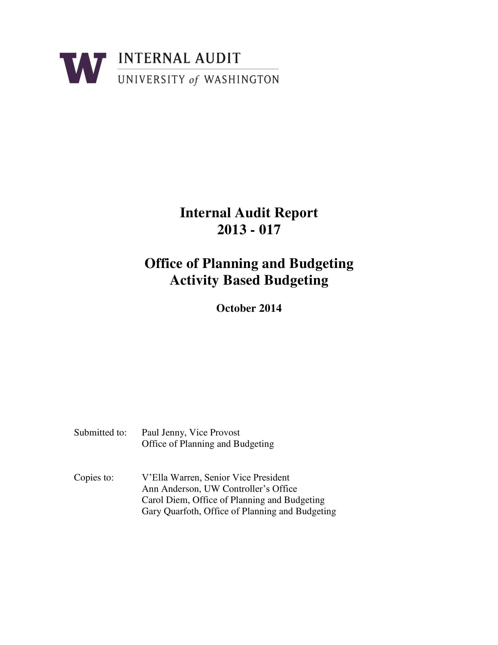 Sample Internal Audit Report For Forensic Accounting Report Template