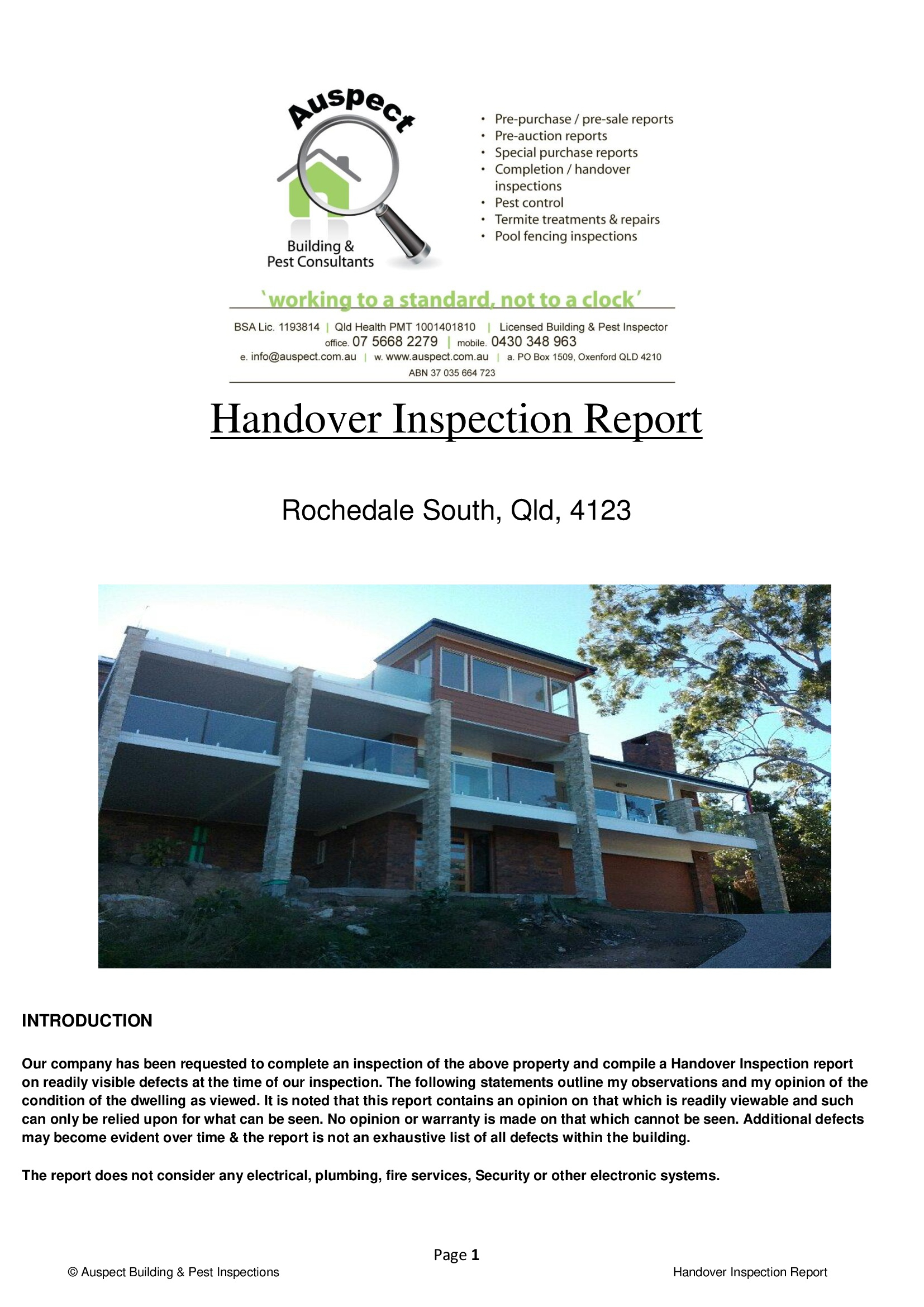 Sample Reports · Auspect Home Inspections Within Pre Purchase Building Inspection Report Template