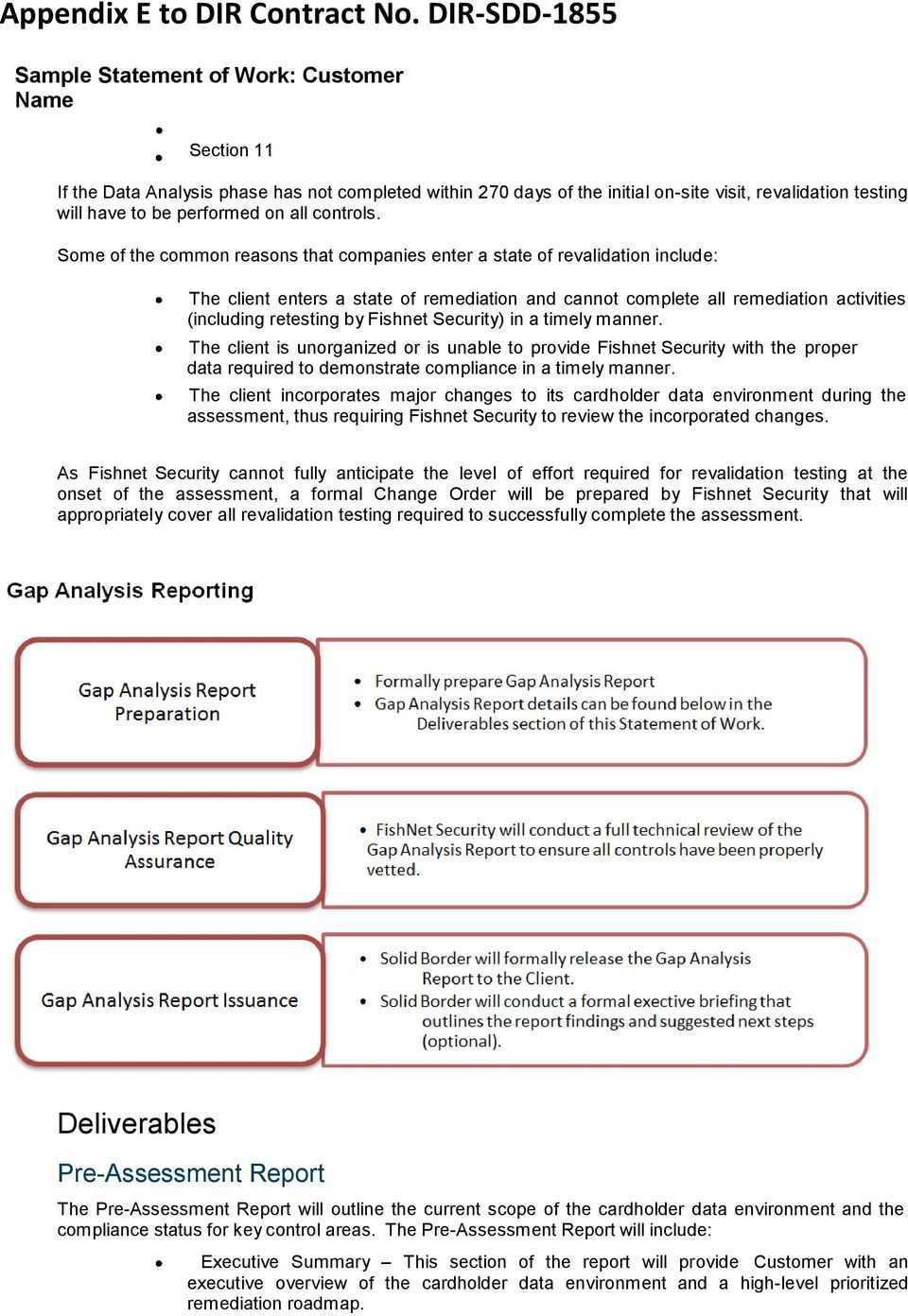 Sample Statement Of Work – Pdf For Pci Dss Gap Analysis Report Template