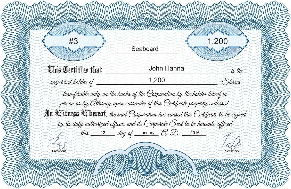 Sample Stock Certificate Template Philippines Luxury For Corporate Share Certificate Template