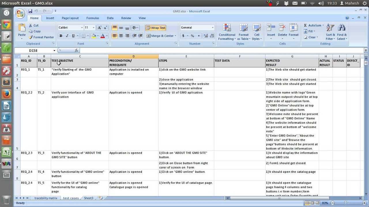 Sample Test Case Template Document Excel For Software Test Report Template Xls