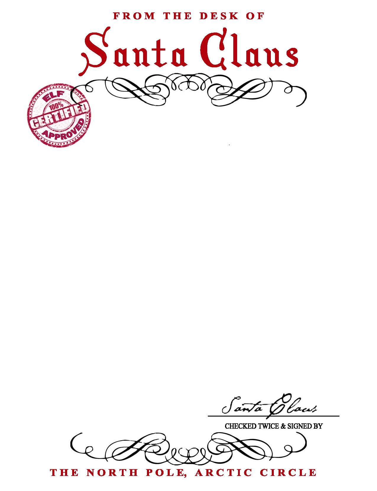 Santa Claus Letterhead.. Will Bring Lots Of Joy To Children Pertaining To Santa Letter Template Word