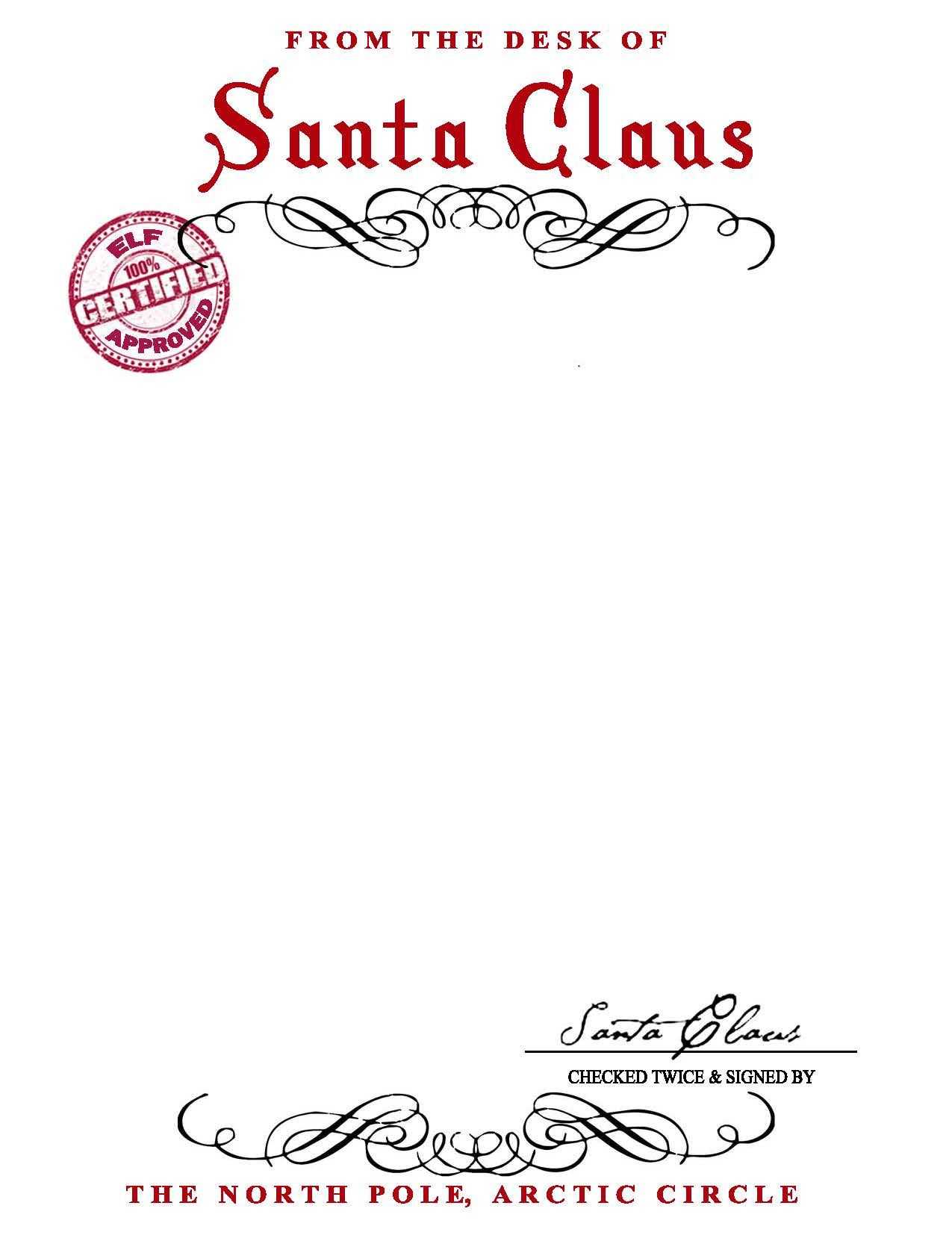 Santa Claus Letterhead.. Will Bring Lots Of Joy To Children Pertaining To Santa Letter Template Word