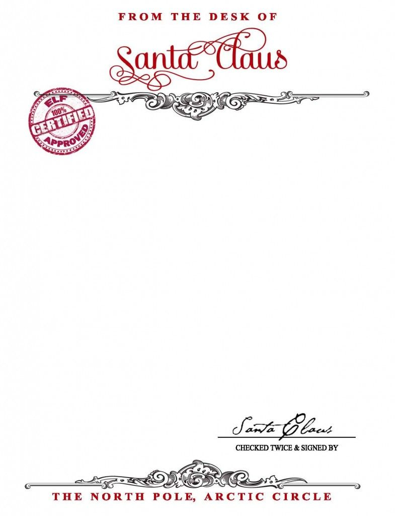 Santa Claus Stationary {Free Printable} – Your Golden Ticket In Blank Letter From Santa Template
