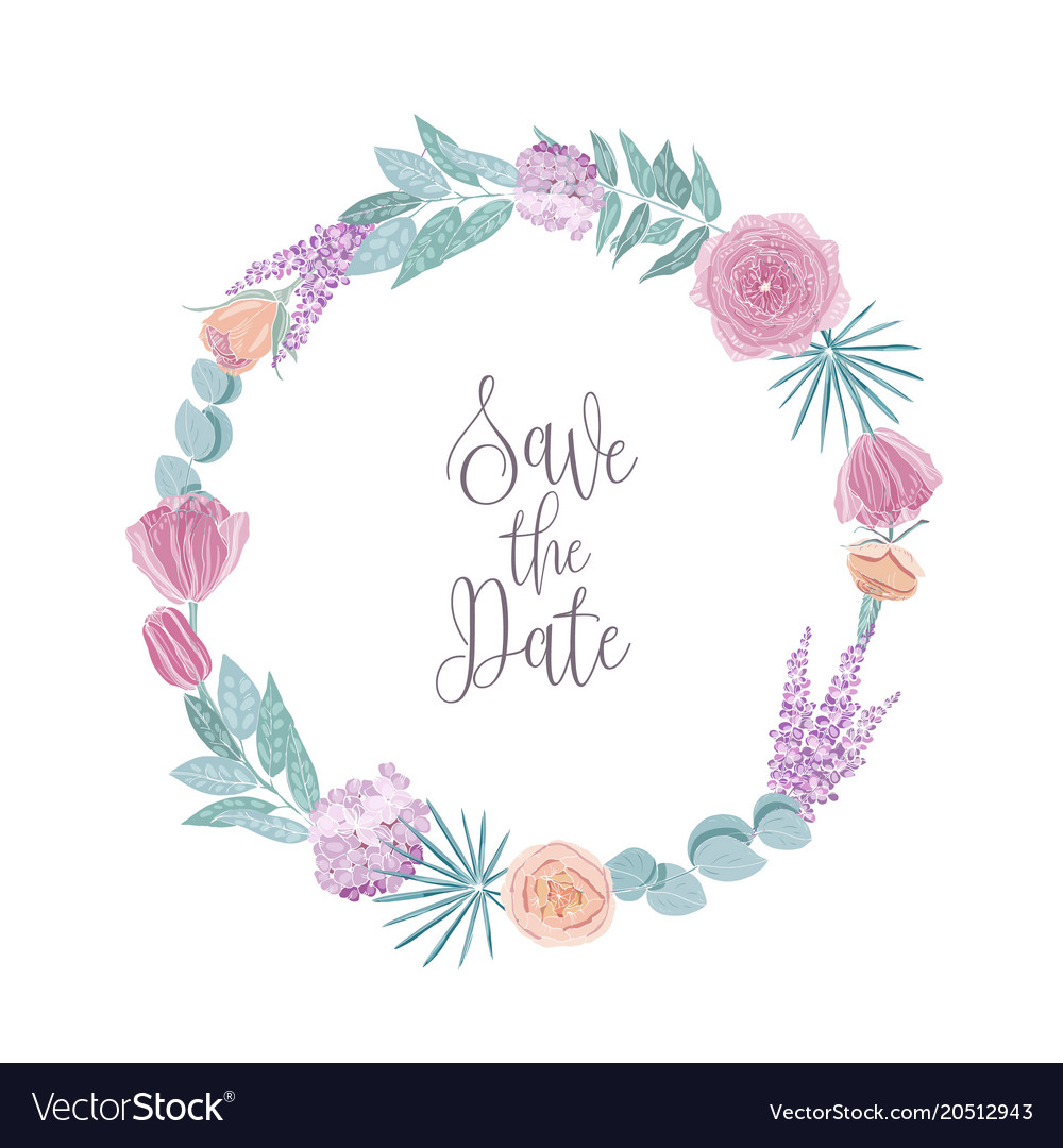 Save The Date Card Template Decorated With Round Within Save The Date Cards Templates