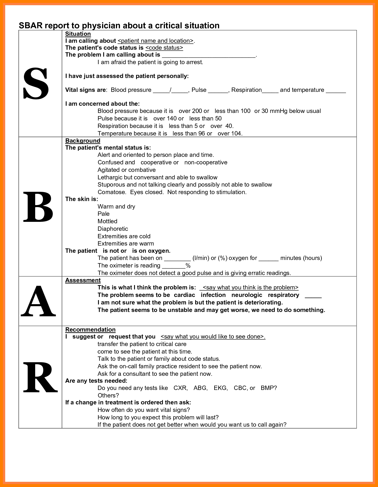 Sbar Format – Google Search | Nursing | Sbar, Sbar Nursing Within Sbar