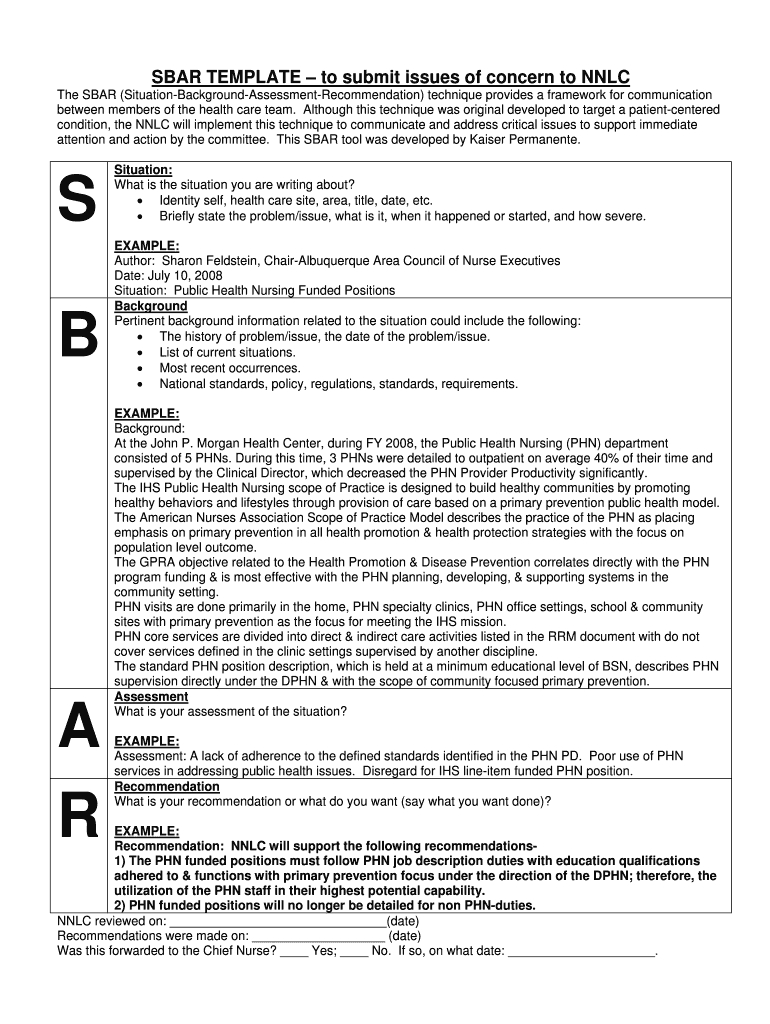 Sbar Template - Fill Online, Printable, Fillable, Blank Intended For Sbar Template Word