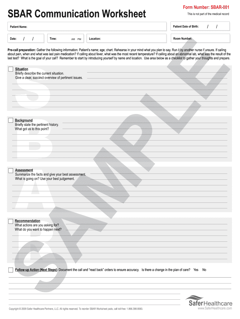 Sbar Template – Fill Online, Printable, Fillable, Blank With Sbar Template Word