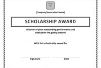 Scholarship Award Certificate Template | Scholarship with Scholarship Certificate Template Word