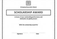 Scholarship Award Certificate Template | Scholarship with Scholarship Certificate Template Word