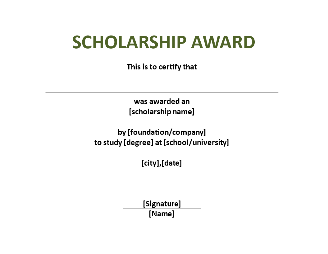 Scholarship Award Certificate Template | Templates At With Scholarship Certificate Template