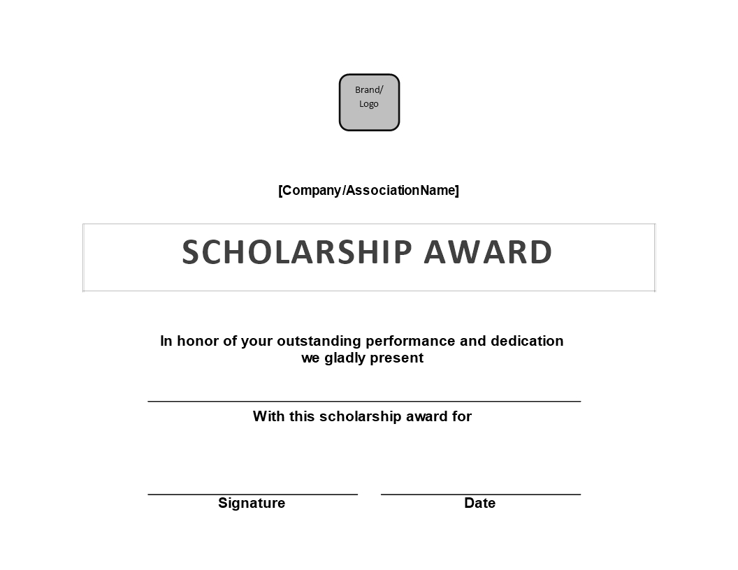 Scholarship Award Certificate | Templates At Inside Scholarship Certificate Template Word