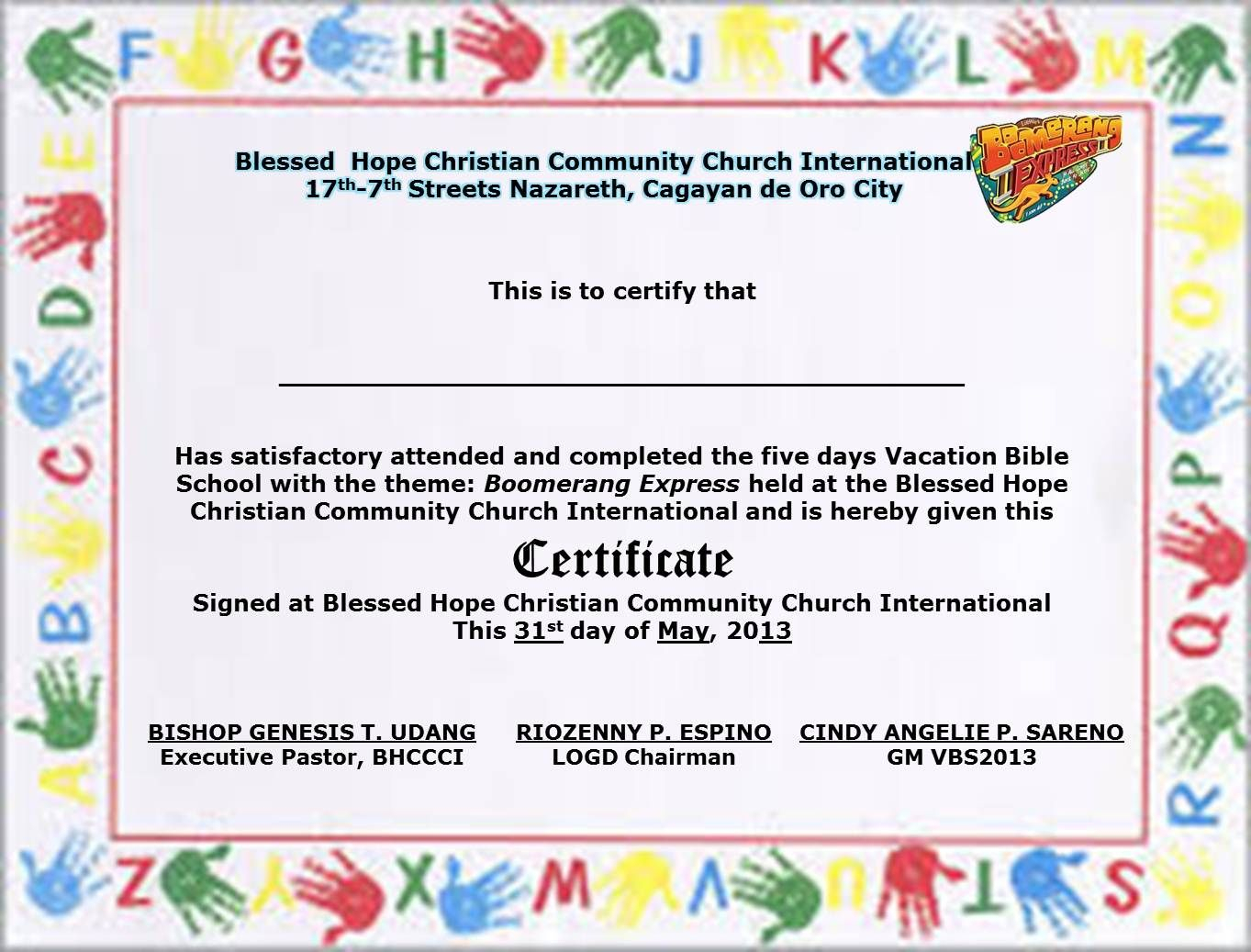 School Certificate Samples Sign In Sheets For Employees For For Vbs Certificate Template