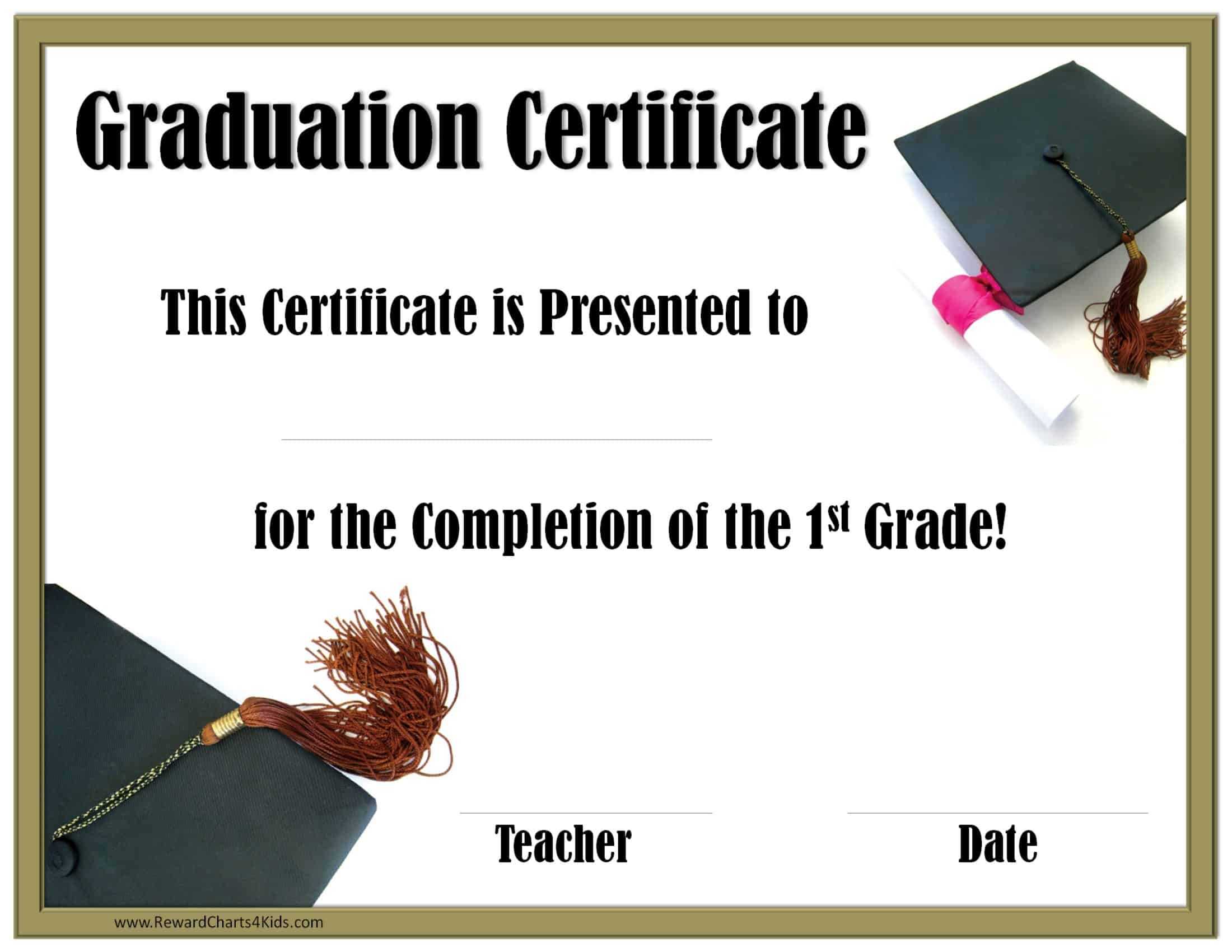 School Graduation Certificates | Customize Online With Or With Free Printable Graduation Certificate Templates