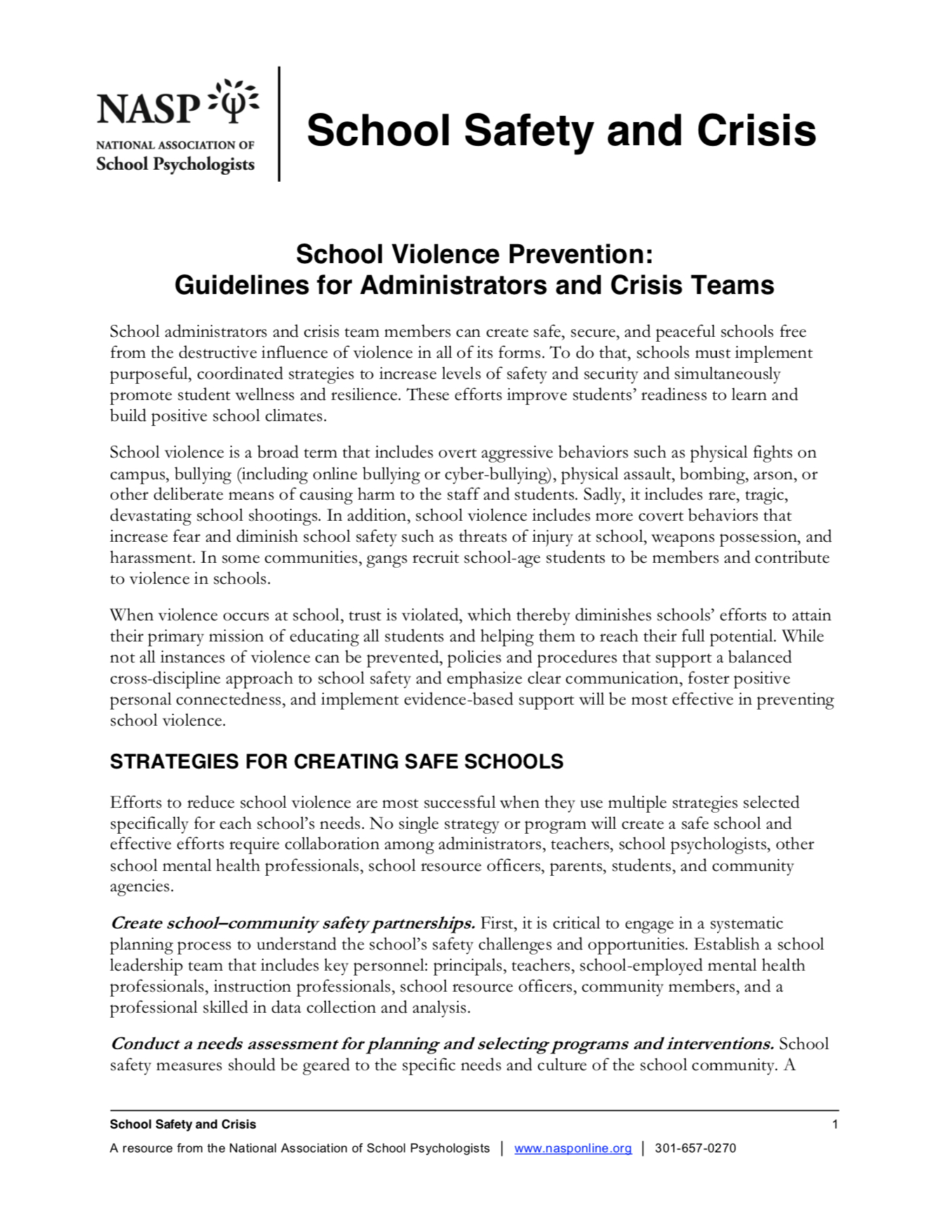 School Violence Prevention: Guidelines For Administrators Within School Psychologist Report Template