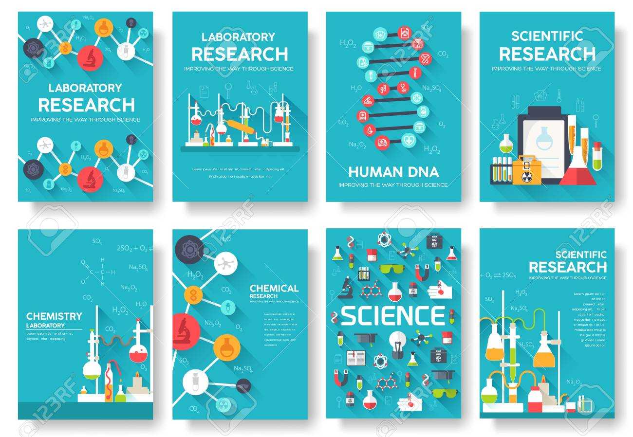 Science Information Cards Set. Laboratory Template Of Flyear,.. Intended For Science Fair Banner Template