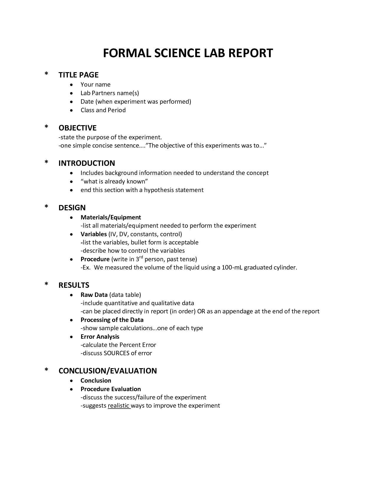 Science Lab Report Template The Ten Secrets That You Inside Science Experiment Report Template