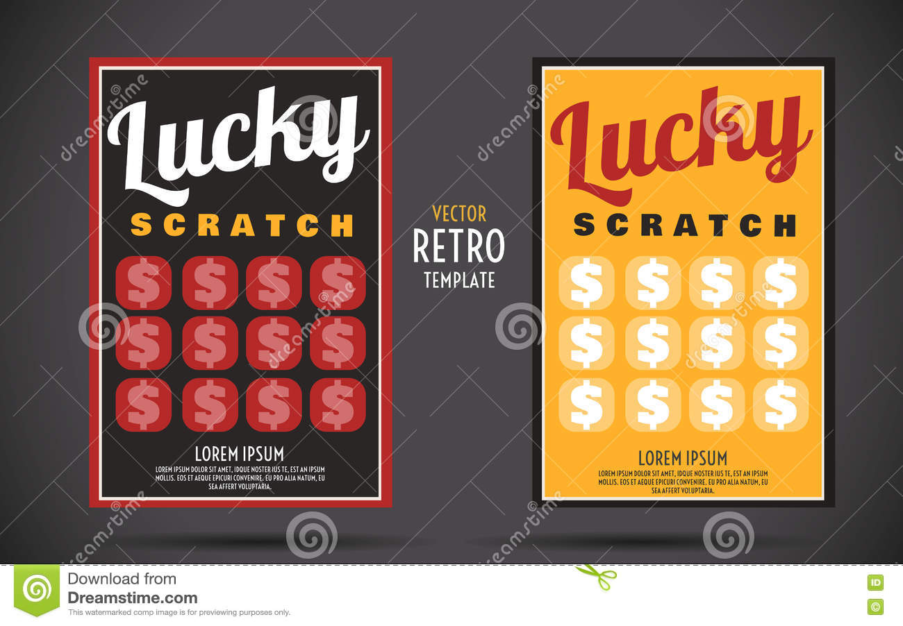 Scratch Off Lottery Ticket Vector Design Template Stock With Scratch Off Card Templates