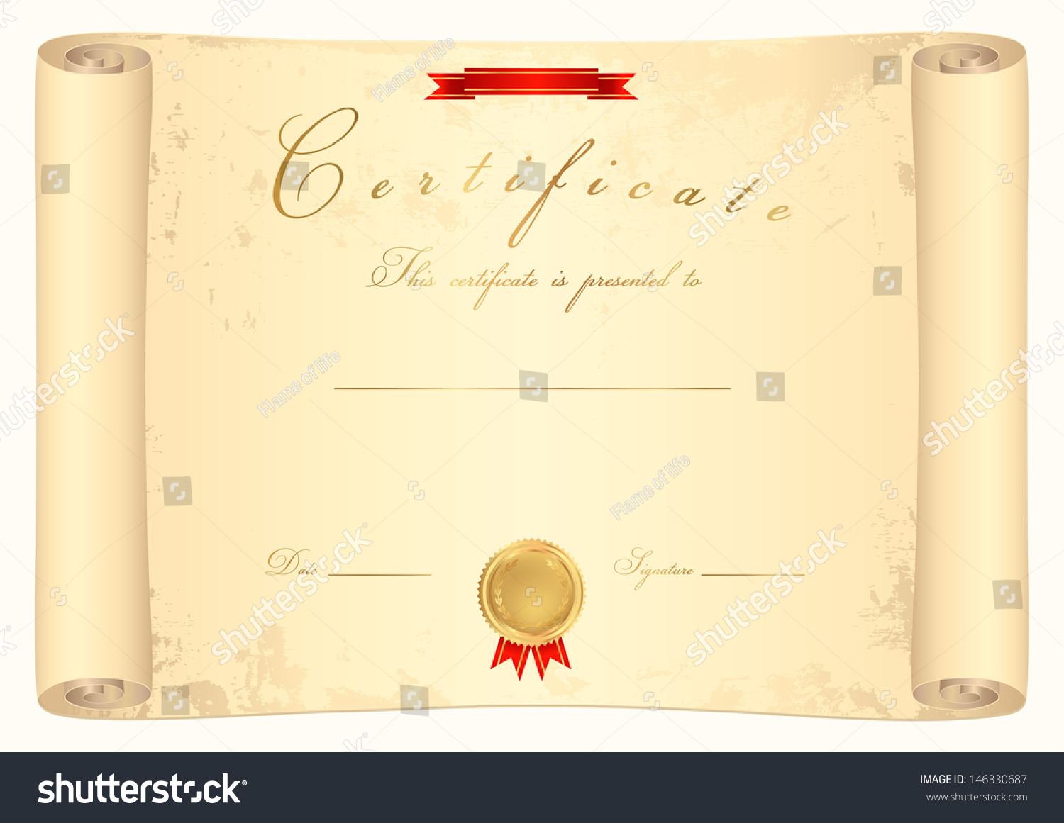 Scroll Certificate Completion Template Sample Background Intended For Certificate Scroll Template