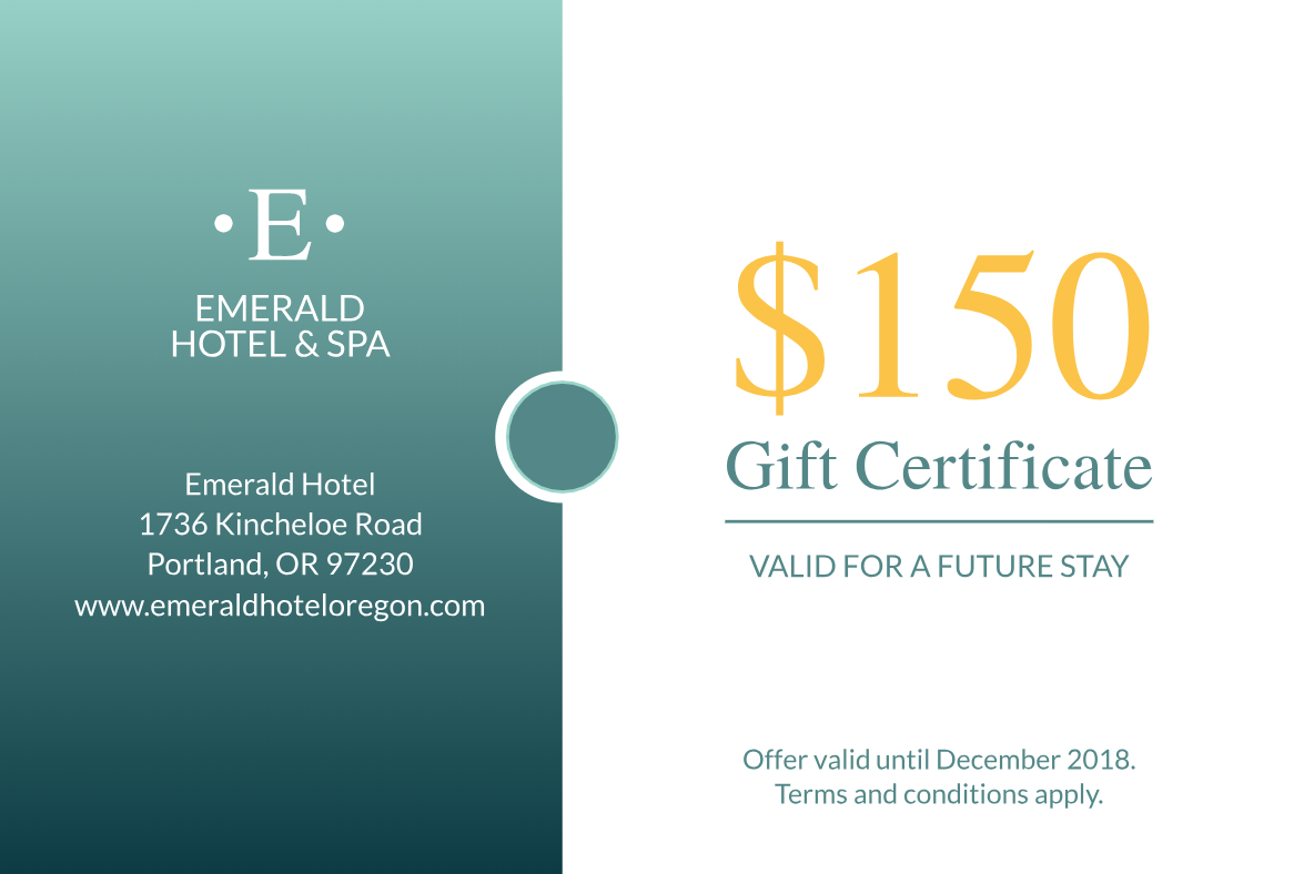 Seaside Hotel Gift Certificate Template | Free Branding Throughout Gift Certificate Template Indesign